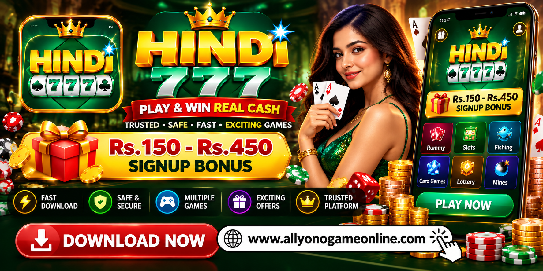 Hindi 777 App 2026 – Download, ₹150–₹450 Bonus & Complete Guide